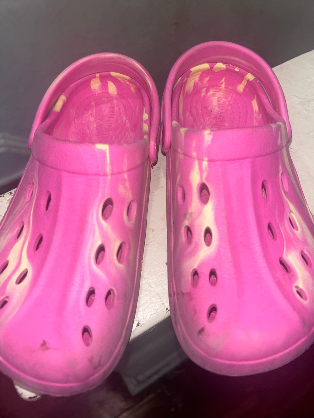 Pink Tie-Dye Clog Sandals